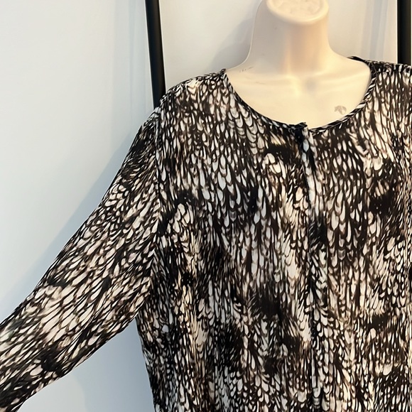 Peruvian Connection Long Sleeve Button Up Blouse Top Animal Print Women Size XL - Picture 4 of 9